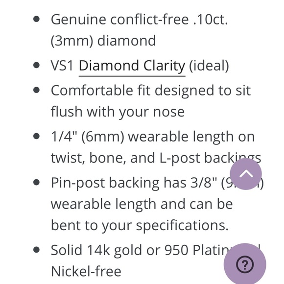 Custom Diamond Nose Ring 14k White Gold - Picture 9 of 13